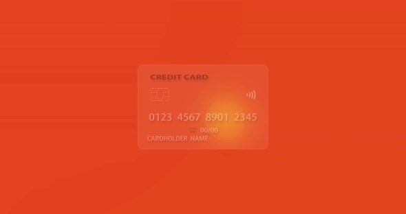 Neutral Credit Card on Colorful Background Rendered with the Glassmorphism Effect