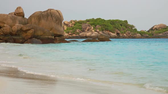 Beach and Rocks on Similan Islands at Morning