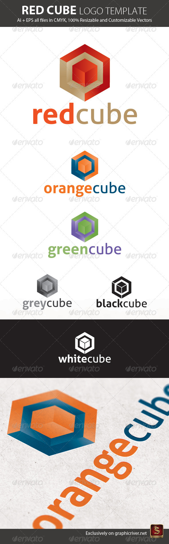 Red Cube Logo Template