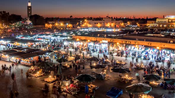 Jemaa el-Fnaa (Jamaa El Fna) Square and Market Place in Marrakesh's Medina Quarter (Old City