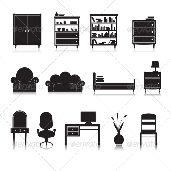 Furniture Icons Black