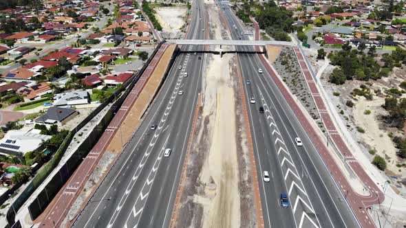 Aerial View of a Busy Freeway in Australia