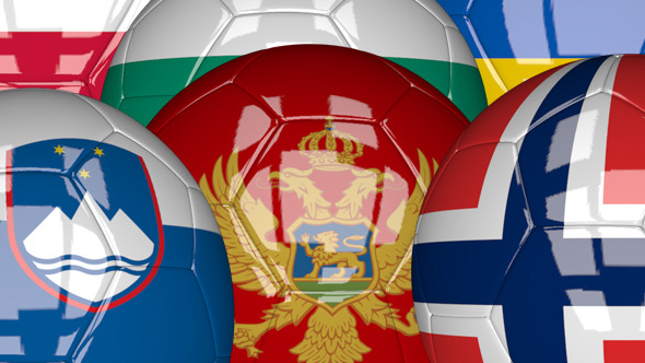 3D Soccer Ball - EU Flags Pack 4