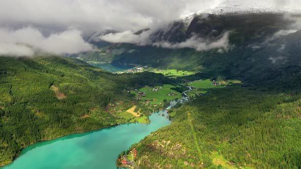 Beautiful Nature Norway Natural Landscape Lovatnet Lake