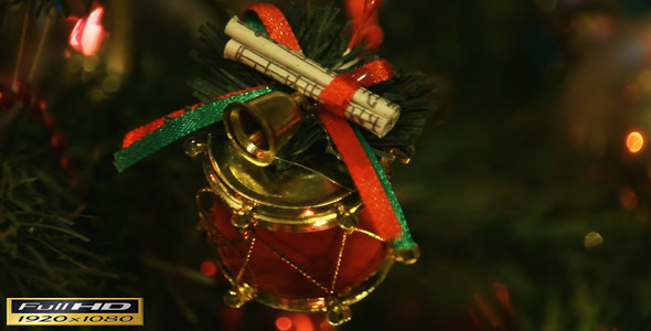 Christmas Tree Closeup Drum Ornament | Full HD