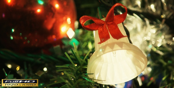 Christmas Tree Closeup Bell Ornament | Full HD