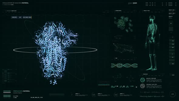 Sars Covid Protein Structure Study In Epidemic Biology Microscope Interface