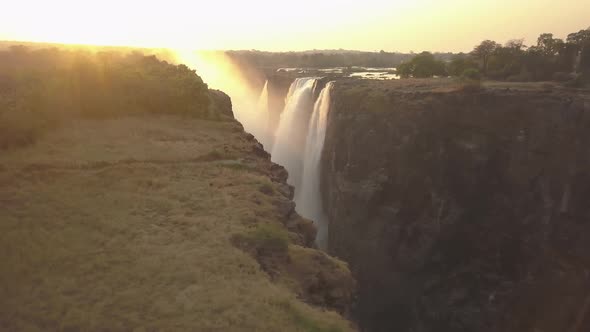 Drone view of Victoria Falls, Africa