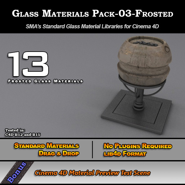 Glass Materials Pack-03-Frosted for Cinema 4D