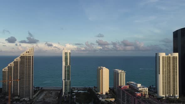 Aerial landscape of coast city of Miami Florida United States