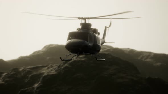 Slow Motion United States Military Helicopter in Vietnam alt