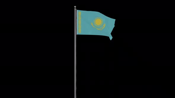 Kazakhstan Flag Pole Loops With Alpha