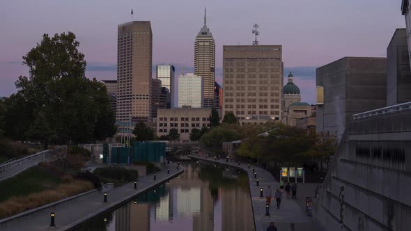 Sunset over Downtown Indianapolis Skyline