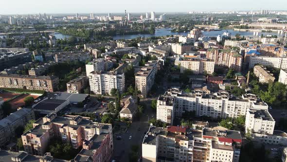 Kyiv, Ukraine. Aerial View. Slow Motion