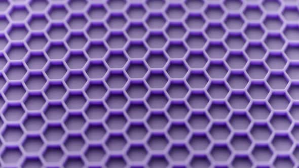 Abstract Purple Honeycomb Pattern Looped Spinning Fullframe Background