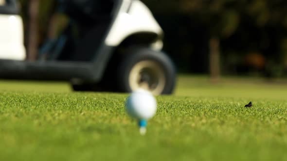 Golf ball on tee