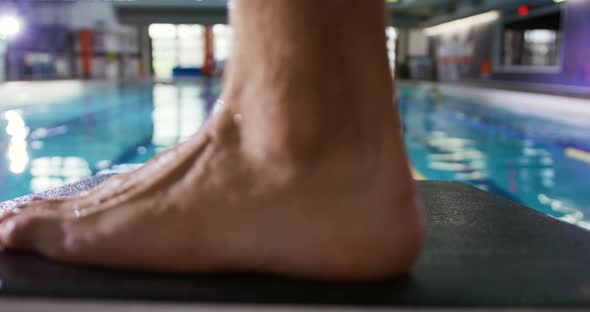 Swimmer training in a swimming pool