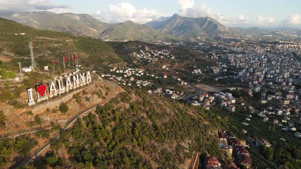 Aerial View Alanya Turkey  Resort Town Seashore