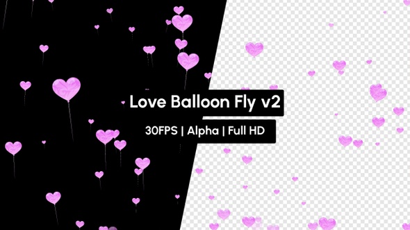 Purple Valentine Love Heart Emoji Balloon Fly with Alpha