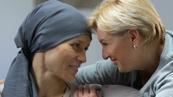 Mother Supporting Daughter With Cancer, Hoping for Remission, Positive Treatment