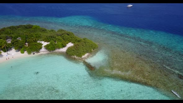 Aerial view texture of paradise bay beach adventure by shallow ocean with white sandy background of 