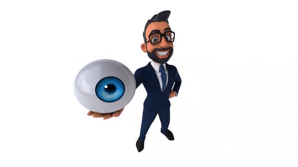 Fun 3D cartoon animation of an indian businessman