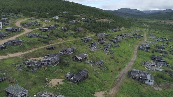 Aerial view of abandoned village in Chukotka. 35