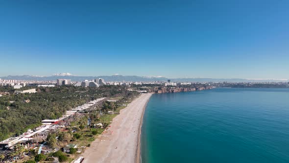 Central Beach Aerial View Turkey Antalya 4 K