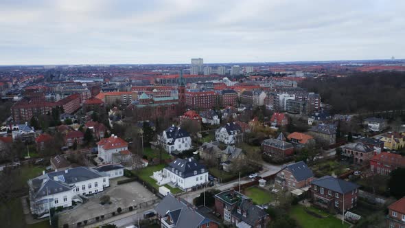 Drone Over Buildings In Vesterbro