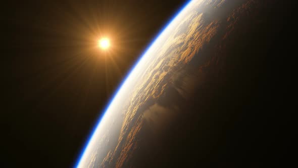 Amazing Sunrise Over The Planet Earth alt