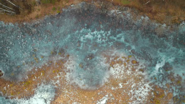 AERIAL: Air Bubbles Trapped in Ice of Swamp Surface