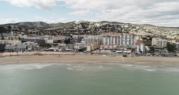 Aerial View of the Town of Peniscola in Castellon Spain