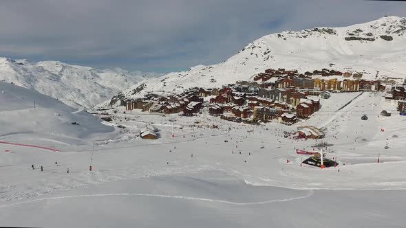 Aerial view of Val Thorens ski resort, France