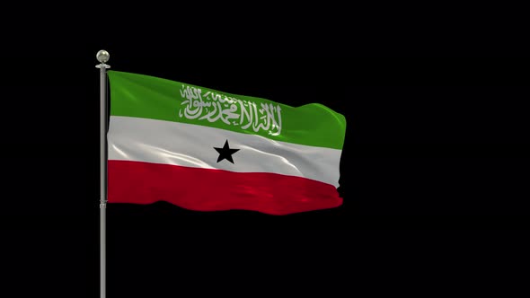 Somaliland Flag Pole Looping  Animation Include Alpha Channel alt