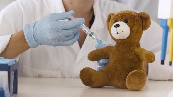 Teddy Bear Injected With A Shot