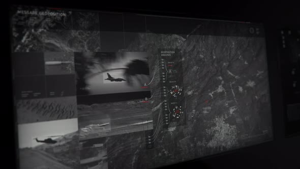 Satellite analysis software is calculating position of an enemy military base alt