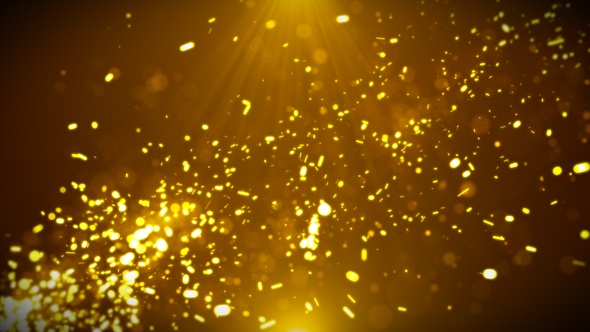 Flying Golden Particles Seamless Looped Background