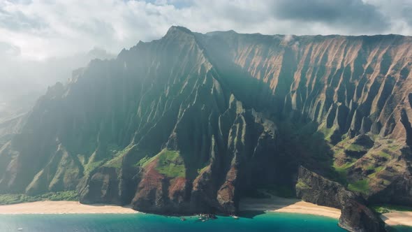 Cinematic Hawaii Nature Landscapes Scenic NaPali Coast with Beautiful Mountain