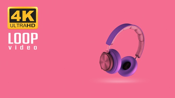 3d Headphone Background pink