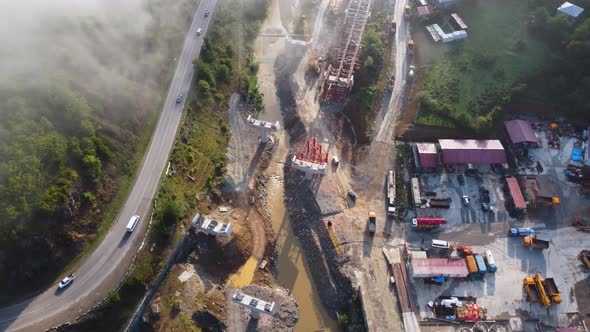 Highway Construction View From The Cloud