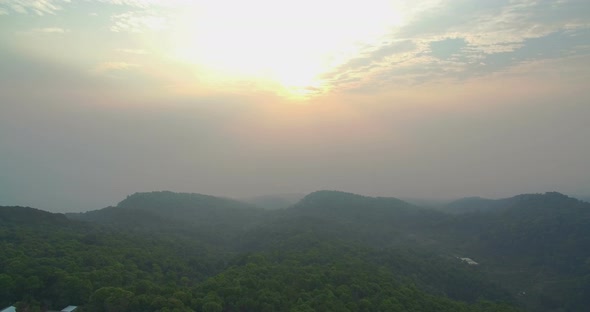 aerial Photography Sunrise On Doi Pui