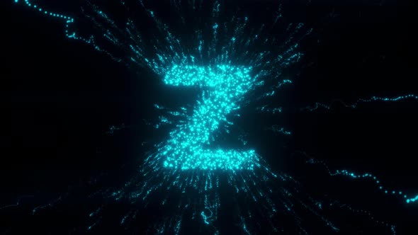 Z Letter With Futuristic Particles 4k