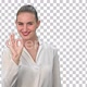 Happy young woman showing OK sign, Alpha Channel - VideoHive Item for Sale