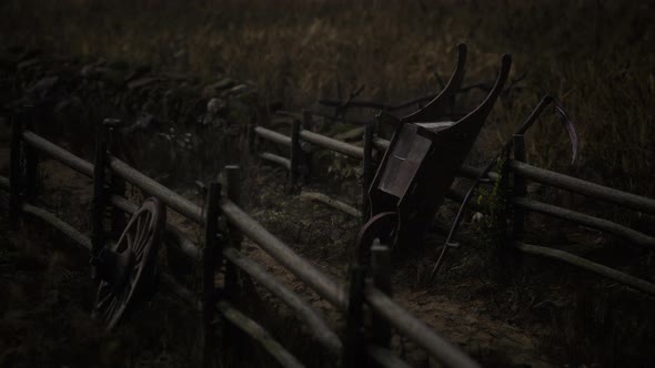 Russian Old Village on the Edge of the Forest is Destroyed