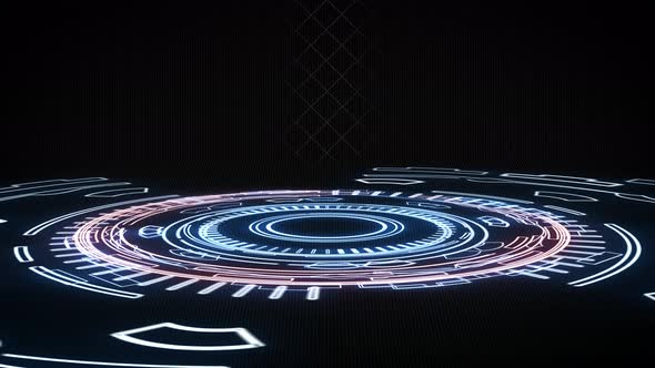 Futuristic circle HUD,  Platform Abstract Pattern Loop alt