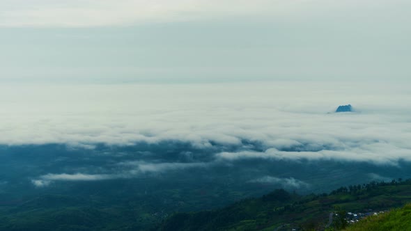 Fog Moving Above Mountain