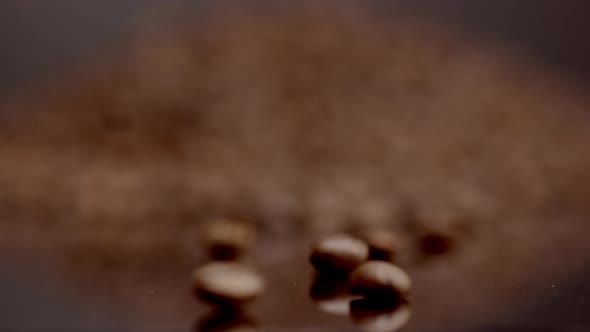 Pile Coffee Grains Closeup Background