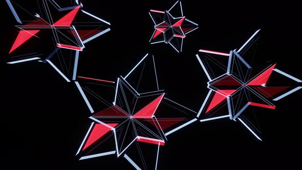 VJ Loop Abstract Background Rotation of Neon Twinkling Stars