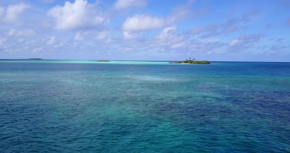 Tropical birds eye island view of a white paradise beach and turquoise sea background in best qualit