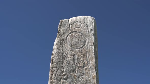 Inscription of Obelisk Menhir From Old Ancient Times